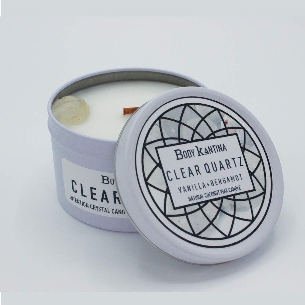 CLEAR QUARTZ CRYSTAL CANDLE